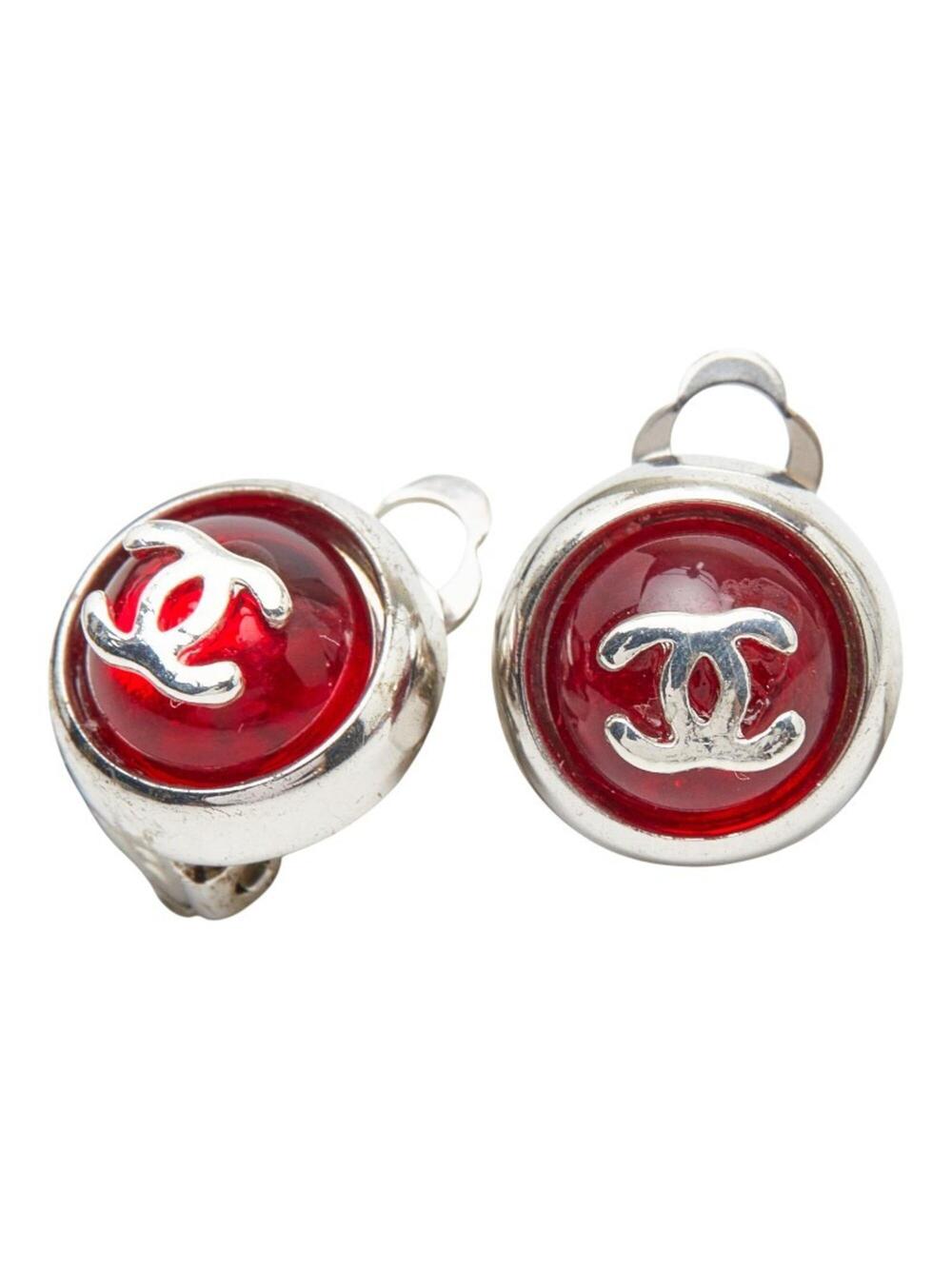 Chanel Cc Logo Round Clip-On Earrings #256853C55B